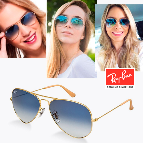 Óculos de Sol Ray Ban Aviador Azul Degradê - TPM De Ofertas