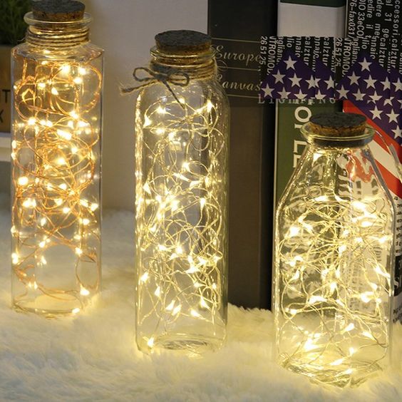 Diferentes Jeitos de Colocar Pisca-Pisca na Decoração | Garrafas Iluminadas